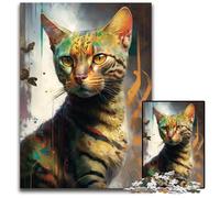 Bengal Cat Painting 1000 Pieces Puzzles for Adults Impossible Jigsaw Puzzles for Adults for Holidays, Birthdays, And Family Game Nights 50x75CM/19.68x29.52inch