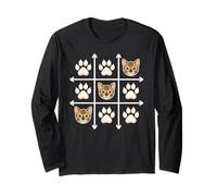 Bengal Cat Paws Grid Game Long Sleeve T-Shirt