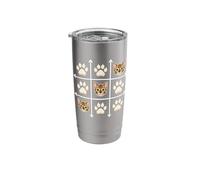 Bengal Cat Paws Grid Game Stainless Steel Insulated Tumbler