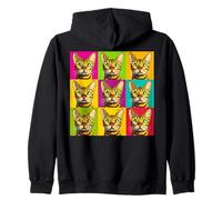 Bengal Cat Pop Art Colorful Graphic Design Zip Hoodie