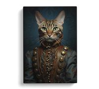 Bengal Cat Surrealism No.3 Canvas Print | Gallery Wrapped 30mm Frame Wall Art | 30x20 inches | Ready to Hang | Surrealist Animals Picture | Living Room Bedroom Lounge Office