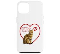 Bengal Cat Valentine Heart for Kitten and Animal Lovers Case for iPhone 13