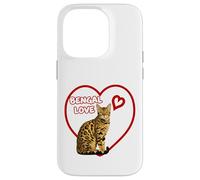 Bengal Cat Valentine Heart for Kitten and Animal Lovers Case for iPhone 14 Pro