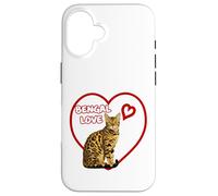 Bengal Cat Valentine Heart for Kitten and Animal Lovers Case for iPhone 16