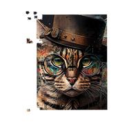 Bengal Cat With Glasses Jigsaw Puzzle Warren Reed - Designer Multi 500 Piece