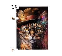 Bengal Cat With Glasses Splashart Jigsaw Puzzle Warren Reed - Designer Multi 1000 Piece