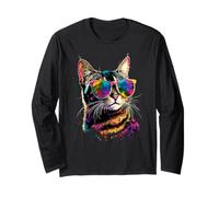 Bengal Cat with Sunglasses Leopardette Cute Wild Bengal Cats Long Sleeve T-Shirt