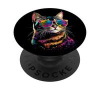 Bengal Cat with Sunglasses Leopardette Cute Wild Bengal Cats PopSockets Adhesive PopGrip