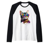 Bengal Cat with Sunglasses Leopardette Cute Wild Bengal Cats Raglan Baseball Tee