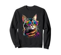 Bengal Cat with Sunglasses Leopardette Cute Wild Bengal Cats Sweatshirt