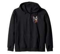 Bengal Cat with Sunglasses Leopardette Cute Wild Bengal Cats Zip Hoodie