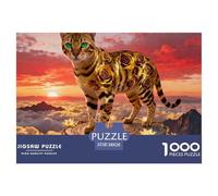 Bengal Cats1000 Piece Puzzle Puzzle Games Cute Cats Clever Puzzles for The Whole Family 38x26cm/1000pcs