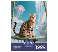 Bengal Leopard Cat 1000 Piece Puzzle Beautiful Decoration Puzzle Cute Cat Colourful,Fun,Challenging And Brainteasing Adults Jigsaw Puzzle Fun Present & Activity for Home70x50cm/1000pcs