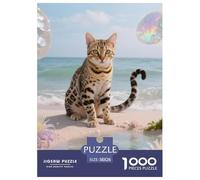 Bengal Leopard Cat 1000 Pieces for Adults Jigsaw Puzzles Beautiful Decoration Puzzle Cute Cat Colourful,Fun,Challenging And Brainteasing Gifts for Men38x26cm/1000pcs