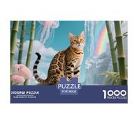 Bengal Leopard Cat Puzzles 1000 Pieces for Adults Beautiful Decoration Puzzle Cute Cat Challenging Puzzles Gifts for Men38x26cm/1000pcs