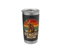 Bengal Mom Retro Vintage Leopard Cat Pet Owner Stainless Steel Insulated Tumbler