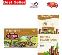 Bengal Spice Tea - 20 Caffeine-Free Teabags for Unique Flavor Experience