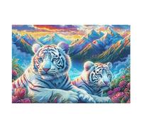 Bengal Tiger 1000 Piece Complete DIY Jigsaw Puzzle Wildlife Collectors Mind Relaxation Educational Decorative Puzzle Gifts for Adults Recycled Cardboard 1000 PCS