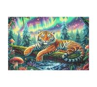 Bengal Tiger 1000 Piece Complete Jigsaw Puzzle Set Wildlife Teens Beginners Mind Relaxation Puzzle Fans Group Play Anniversary Fathers Gift Thick Cardboard 1000 PCS