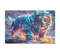 Bengal Tiger 1000 Pieces Classic Jigsaw Puzzle Wildlife Puzzle for Adults Concentration Training Wall Art Mental Exercise Halloween Durable Cardboard 1000 PCS