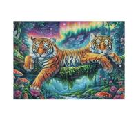 Bengal Tiger 300 Piece Count Jigsaw Puzzle Set Wildlife For Adults Teens 14+ Concentration Training Indoor Game Family Game Night Rigid Cardboard 300 PCS