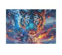 Bengal Tiger 300-piece Jigsaw Puzzle Set Wildlife Family Puzzle Lovers Brain Training Indoor Game Family Game Night Summer Gift Durable Board 300 PCS