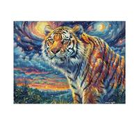 Bengal Tiger 500-piece Jigsaw Puzzle Bundle Wildlife Family Puzzle Lovers Brain Training Mindful Activity Spring Gift Durable Cardboard 500 PCS