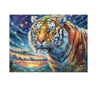 Bengal Tiger 500-piece Jigsaw Puzzle Set Wildlife Family Puzzle Lovers Brain Training Indoor Game Family Game Night Summer Gift Durable Board 500 PCS