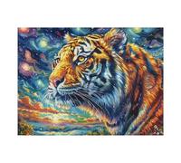 Bengal Tiger 500 Pieces Classic Jigsaw Puzzle Wildlife Puzzle for Adults Concentration Training Wall Art Mental Exercise Halloween Durable Cardboard 500 PCS