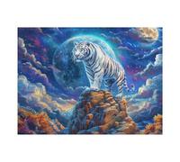 Bengal Tiger 500 Pieces Classic Jigsaw Puzzle Wildlife Puzzle for Adults Concentration Training Wall Art Mental Exercise Halloween Thick Cardboard 500 PCS