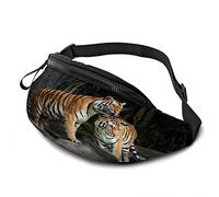 Bengal Tiger Casual Waist Bag for Men Woman Animal Royal Black Stripes Danger Tiger Cute Wildcat Stand Rock Durable Fanny Pack Enjoy Sport Hiking Running Cycling Outdoor