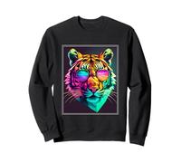 Bengal Tiger Cat Boss Chef Predatory Cat Neon Colleague Sweatshirt
