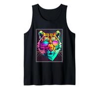 Bengal Tiger Cat Boss Chef Predatory Cat Neon Colleague Tank Top