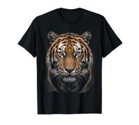 Bengal Tiger Face Forest Wildlife Nature Tiger Value Graphic T-Shirt, Men, Black, M