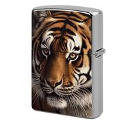 Bengal Tiger Lighter Case Pouch Double-Sided Metal Lighter Sleeve Scratch & Drop Resistant Lighters Protector Fits Standard Kerosene Lighters Pocket Protective Cover for Camping Party
