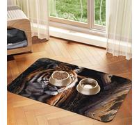 Bengal Tiger Printed Pet Bowl Mats, Non-Slip And Tasteless Dog And Cat Feeding Mats