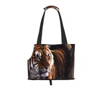 "Bengal Tiger Prints Small Dog Carrier Bag, Portable Cat Carrier Handbag, Foldable Pet Carrier Bag, Personalized Pattern Design"