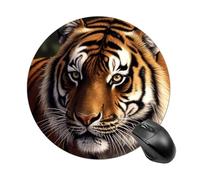 Bengal Tiger Round Mouse Pad 7.8 Inch - Non-Slip Rubber Base Mouse Mat Portable Ergonomic Desk Mat for Office, Laptop, Travel, Wireless Mice Mats - Waterproof & Durable Design