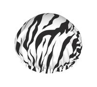 Bengal Tiger Texture,Shower Cap Nightcap Double Layer Waterproof Elastic Bath Cap Reusable Hair Cap
