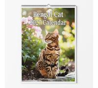 Bengal Wall Calendar - Choice Of Sizes - A3 Cat Calendar - Cat Lovers Monthly Planner 2027