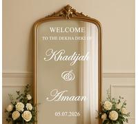 Bengali Dekha Dekhi Sign Sticker for Mirror or Perspex | Bengali Wedding Tradition | Bride Groom Meeting Decor | Desi Wedding Sticker DD1 (H70xW40cm)