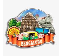 Bengaluru Bangalore India Fridge Magnet Wooden Collection 3D Wood Handmade Travel City Souvenirs Refrigerator Magnet Home Decoration Gift -733