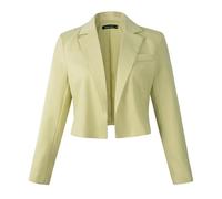 Benibos Womens Long Sleeve Open Front Cropped Blazer Jacket (806 Green, L)