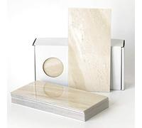 BeNice Marble Imitation Tile Metro Adhesive, Wall Panel Kitchen Paste Tiles (23 Pieces) 10 x 19.8 cm Beige