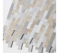 BeNice Stone Mosaic Tile Stickers Kitchen Splashback Beige Grey 10pcs