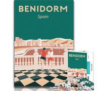 Benidorm Spain Travel Jigsaw Puzzles for Teenagers,Help The Brain Exercise Addictive Toys to Cultivate Patience A Work of Art 38x26cm