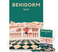 Benidorm Spain Travel Teenagers 1000 Piece Jigsaw Puzzle Reasoning Skill Stress Relief Fun Sharp Cut Best Gift (38x52cm)