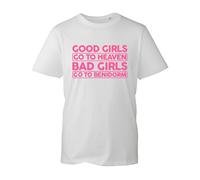 Benidorm Tshirt, Bad Boys Go to Benidorm T Shirt, Adventure t-Shirt, Holiday tee (White, 12 Years)