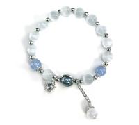 BENIFILE Moon Stone Bracelets, Stretch Star Butterfly Heart Flower Bell Charm Bracelet for Women, Opal Glaze Crystal Beads Bracelets Birthday Jewelry Gifts (Starry Sea)