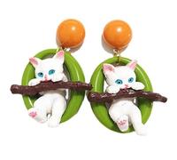 BENIFILE S925 Sterling Silver Cat Earrings, Anti Allergy Cat Earrings, Ear Studs Suitable for Sensitive Ears, Mother's Day Gift for Female Daughter Cat Lovers